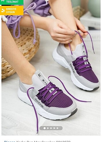 Kadın mor sneaker - Görsel 6