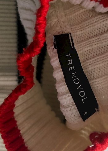 Çizgili Boğazlı Örgü Kadın Kazak - Görsel 3