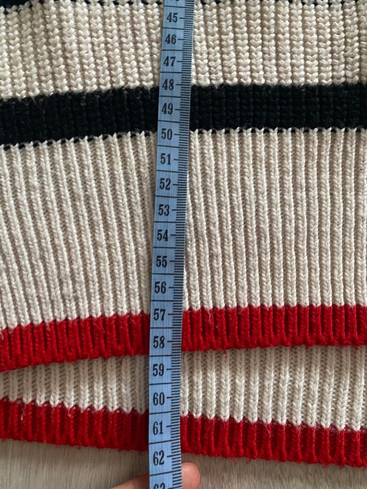 Çizgili Boğazlı Örgü Kadın Kazak - Görsel 2