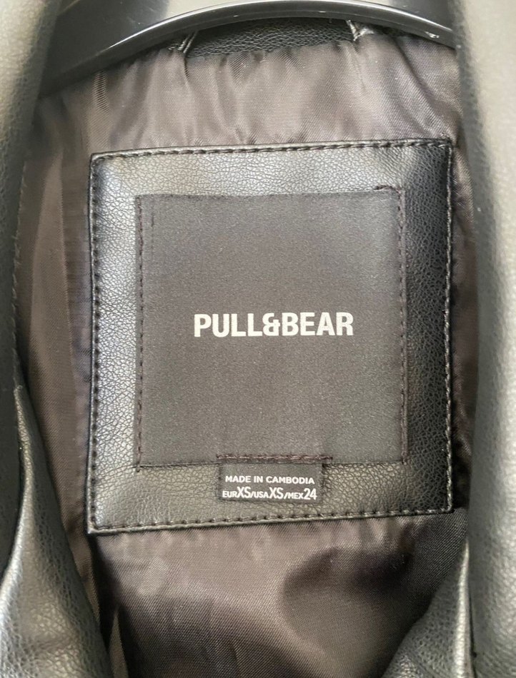 siyah pull and bear deri ceket - Görsel 5
