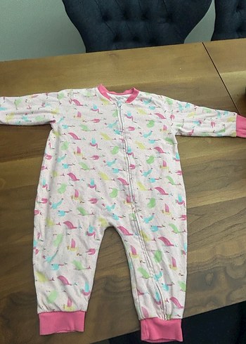 Kız Bebek Renkli Desenli Fermuarlı Pijama