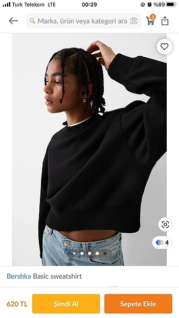 BERSHKA SIYAH SWEAT