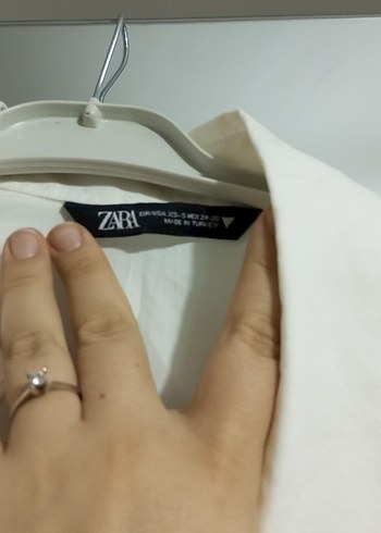 Zara Beyaz Midi Pamuklu Kadın Gömlek - Görsel 3