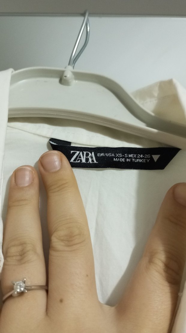 Zara Beyaz Midi Pamuklu Kadın Gömlek - Görsel 2