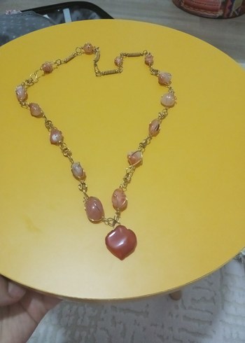 Pembe Boncuklu Uzun Bohem Kolye - Görsel 2