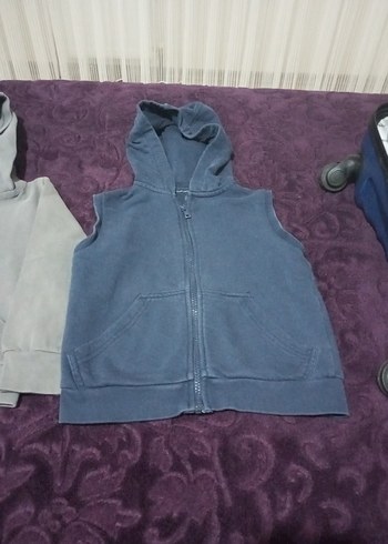 Gri Kapüşonlu Erkek Çocuk Fermuarlı Sweatshirt - Görsel 3