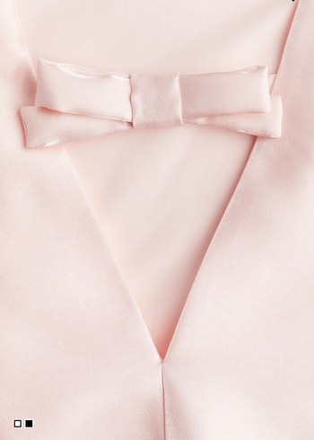 Kolsuz Pembe Saten Kız Elbisesi - Görsel 2