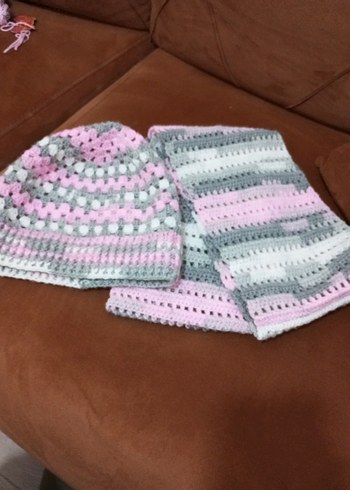 Örgü Bere ve Atkı Seti - Görsel 8