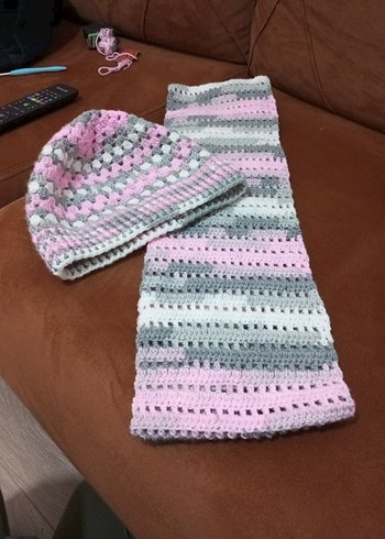 Örgü Bere ve Atkı Seti - Görsel 6