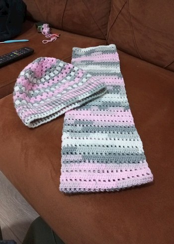 Örgü Bere ve Atkı Seti - Görsel 5