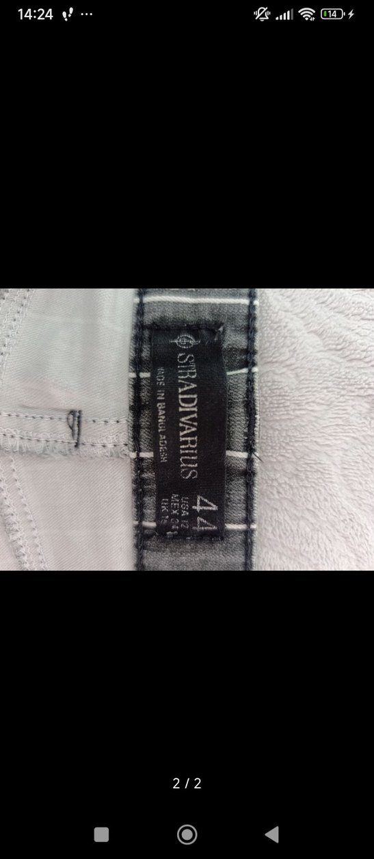 Çizgili Gri Kadın Jean Pantolon - Görsel 2