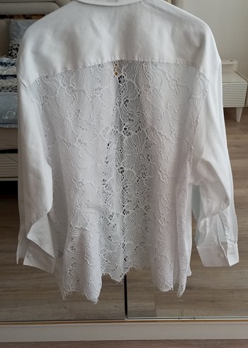 Dantel Detaylı Bohem Beyaz Kadın Gömlek - Görsel 2