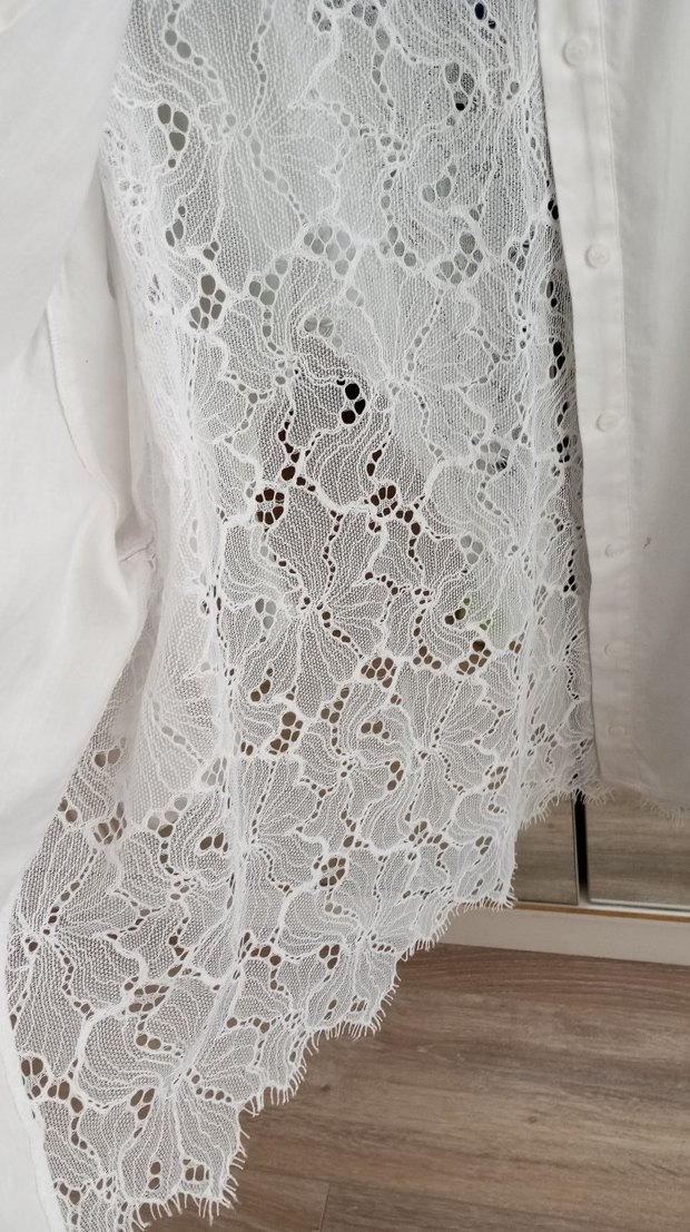 Dantel Detaylı Bohem Beyaz Kadın Gömlek - Görsel 3