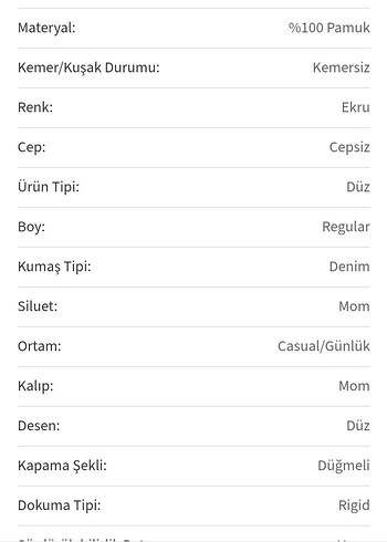 34 Beden ten rengi Renk Trendyolmilla Ekru Yüksek Bel Mom Kot Pantolon