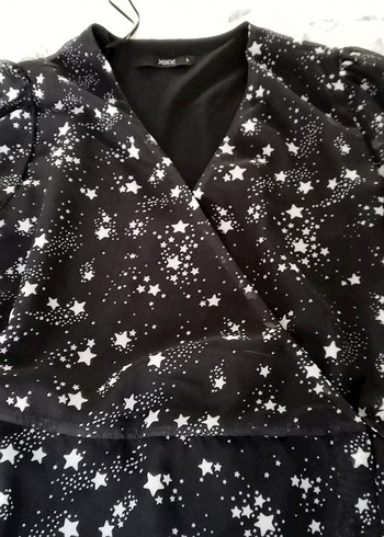 yıldızlı siyah elbise - Görsel 3