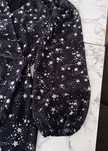 yıldızlı siyah elbise - Görsel 4