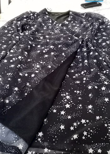 yıldızlı siyah elbise - Görsel 6