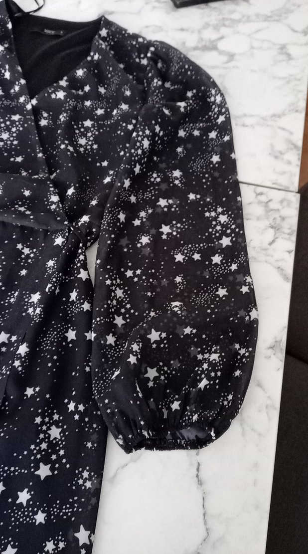 yıldızlı siyah elbise - Görsel 4