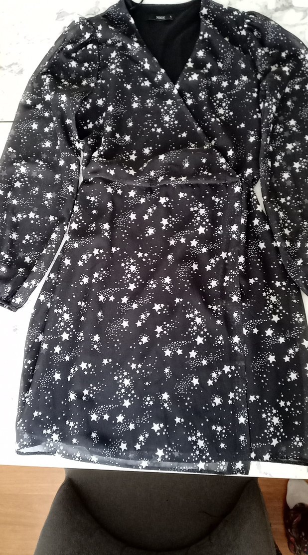 yıldızlı siyah elbise - Görsel 2