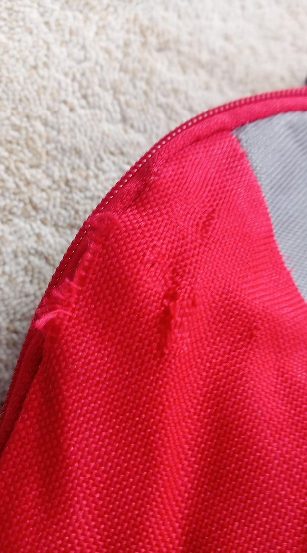 Kırmızı-Gri Fermuarlı Kadın Sırt Çantası - Görsel 5