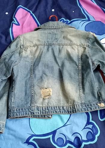 Düğmeli Gri Kadın Denim Ceket - Görsel 9