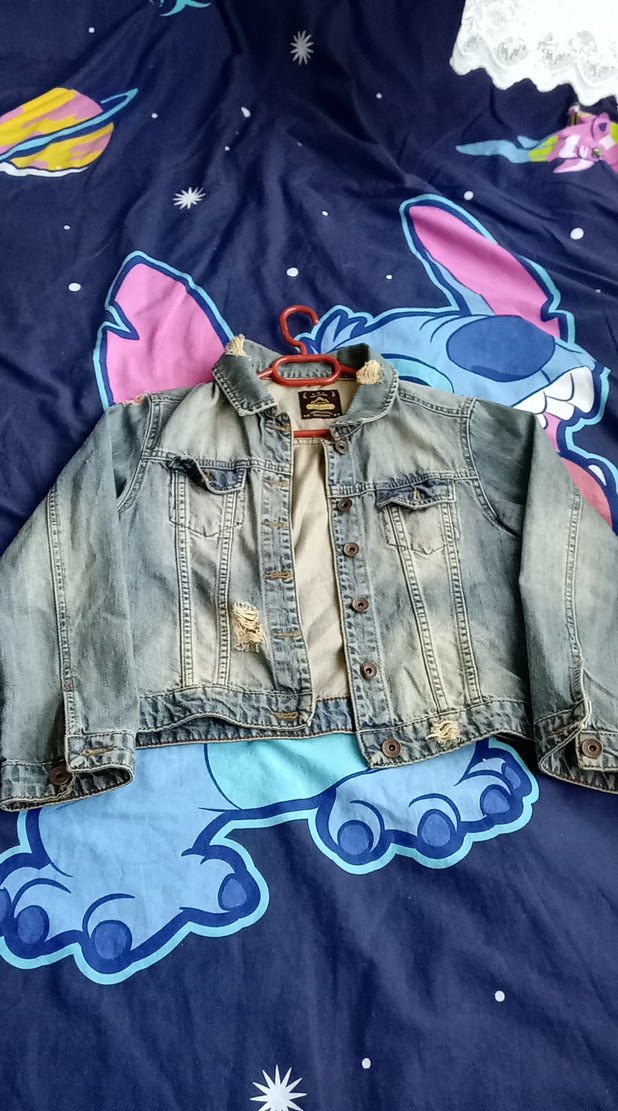 Düğmeli Gri Kadın Denim Ceket - Görsel 4