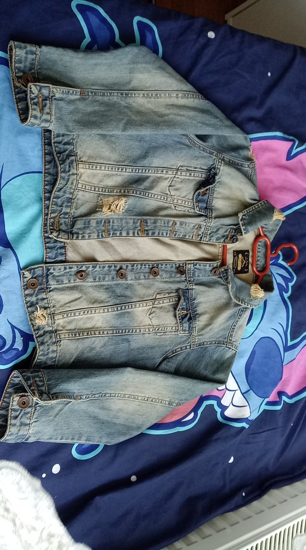 Düğmeli Gri Kadın Denim Ceket - Görsel 3