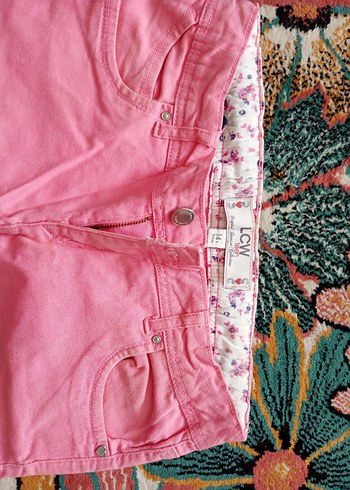 Düğmeli Pembe Kız Pantolonu - Görsel 4