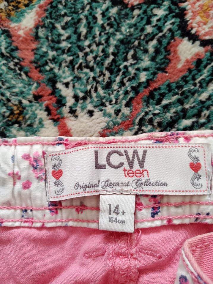 Düğmeli Pembe Kız Pantolonu - Görsel 5