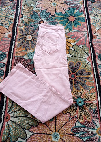 Pembe Midi Kumaş Kadın Pantolon