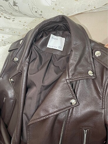 s Beden kahverengi Renk Bershka deri ceket small