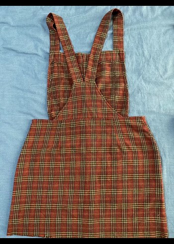 2 adet Kadın Ekoseli Düğmeli Askılı jile - Görsel 4