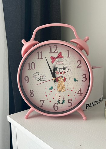 Pembe Retro duvar ve masa saati pembe çocuk odası