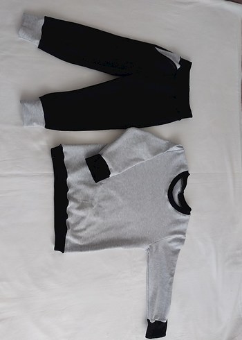 Gri Erkek Çocuk Sweatshirt ve Eşofman Takımı