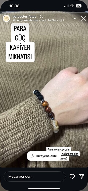 Para Mıknatısı Doğaltaş Bileklik