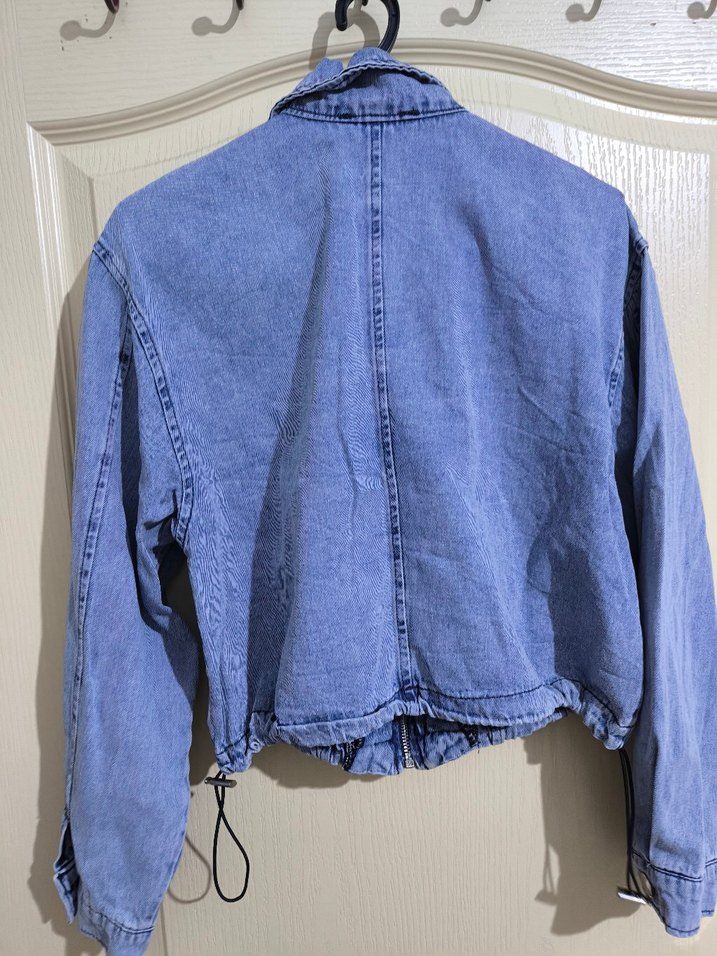 Mavi Düğmeli Midi Denim Ceket - Görsel 3