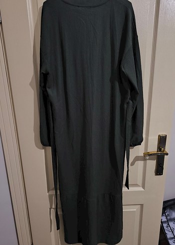 Kadın asker yeşili uzun alttan robalı elbise - Görsel 2