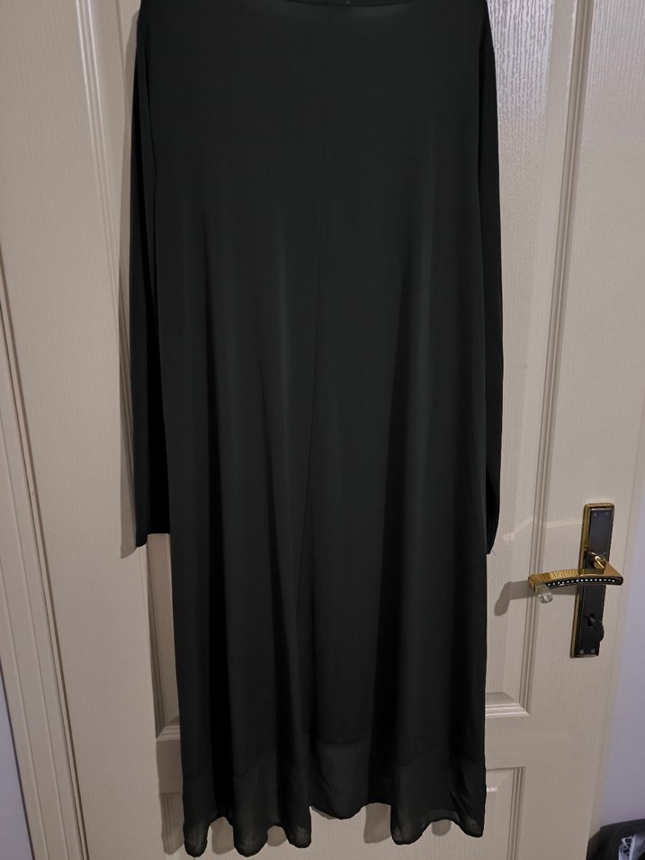 Koyu yeşil Uzun Kollu Salaş Kadın Tunik - Görsel 3