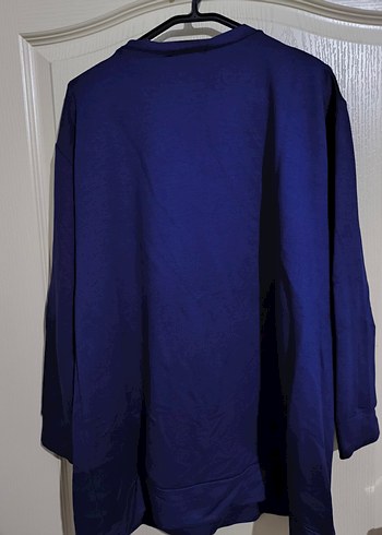 Kadın Lacivert Uzun Kollu Salaş Sweatshirt tunik - Görsel 2