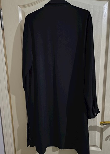 Siyah Düğmeli Uzun Kollu Kadın gömlek Tunik - Görsel 2