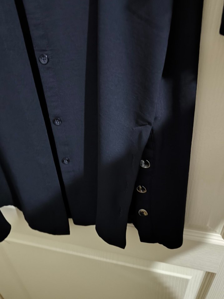 Siyah Düğmeli Uzun Kollu Kadın gömlek Tunik - Görsel 3