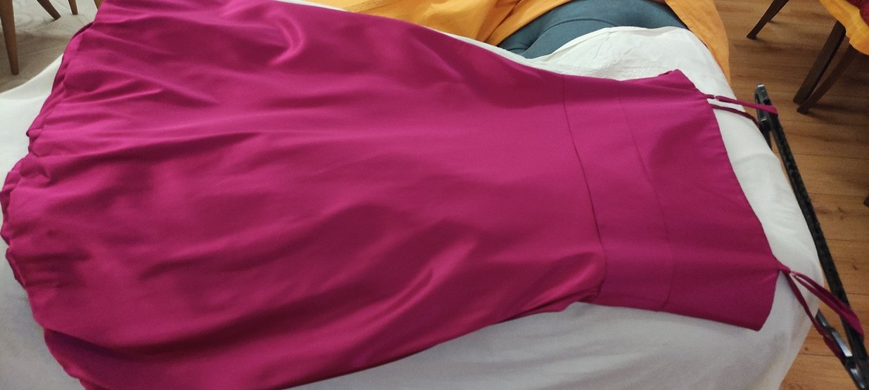 Mor Drapeli Midi Abiye Elbise - Görsel 3