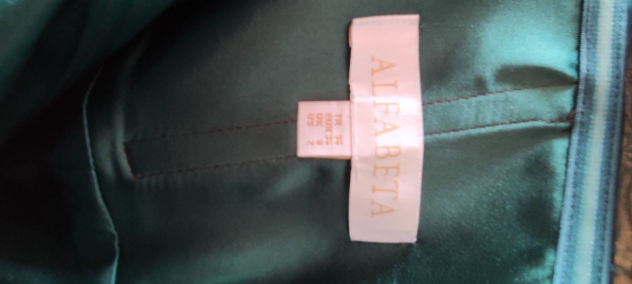 Turkuaz Drapeli Uzun Abiye Elbise - Görsel 4