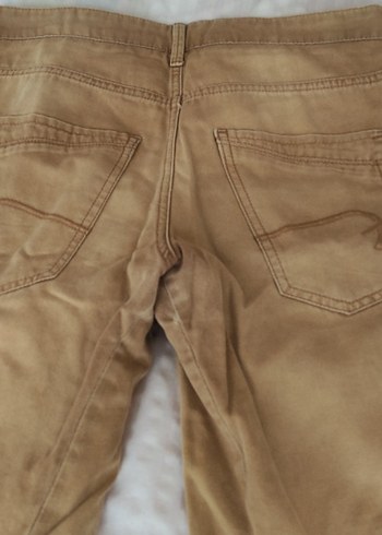 Düğmeli Bej Süet Erkek Pantolon - Görsel 4