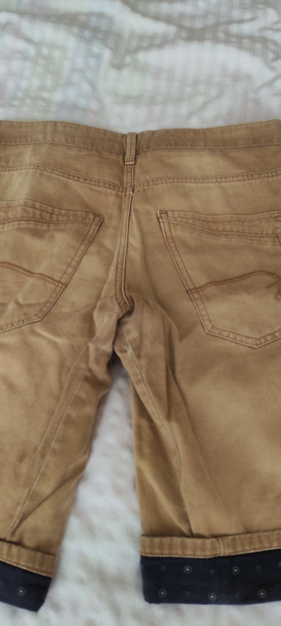 Düğmeli Bej Süet Erkek Pantolon - Görsel 4