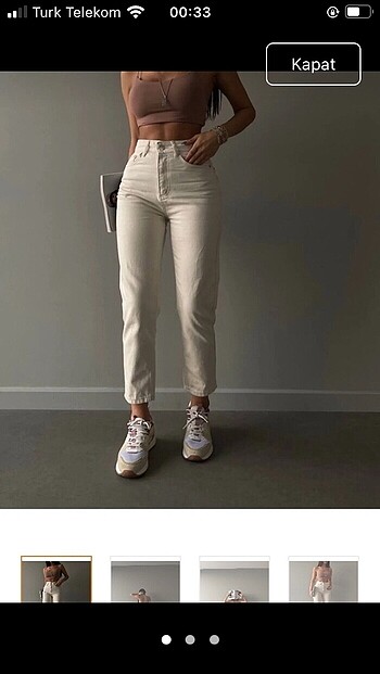 Krem mom jean