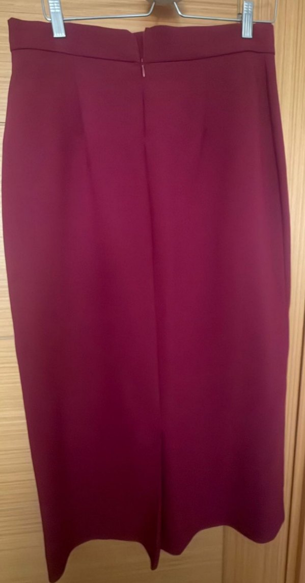 Bordo Düğmeli Uzun Kollu Kadın Takım - Görsel 3