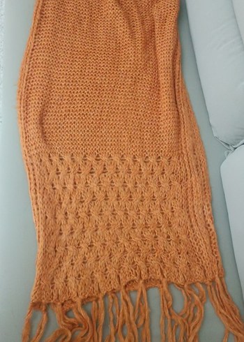 Kadın Bohem Örgü Şal Bej omuz şal atkı - Görsel 5