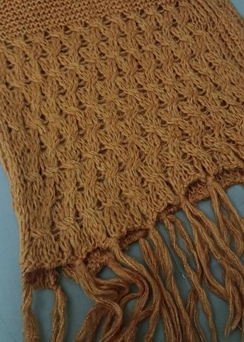 Kadın Bohem Örgü Şal Bej omuz şal atkı - Görsel 4