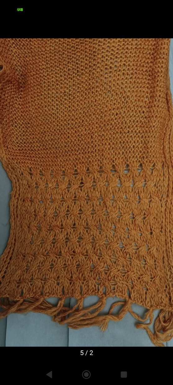 Kadın Bohem Örgü Şal Bej omuz şal atkı - Görsel 2